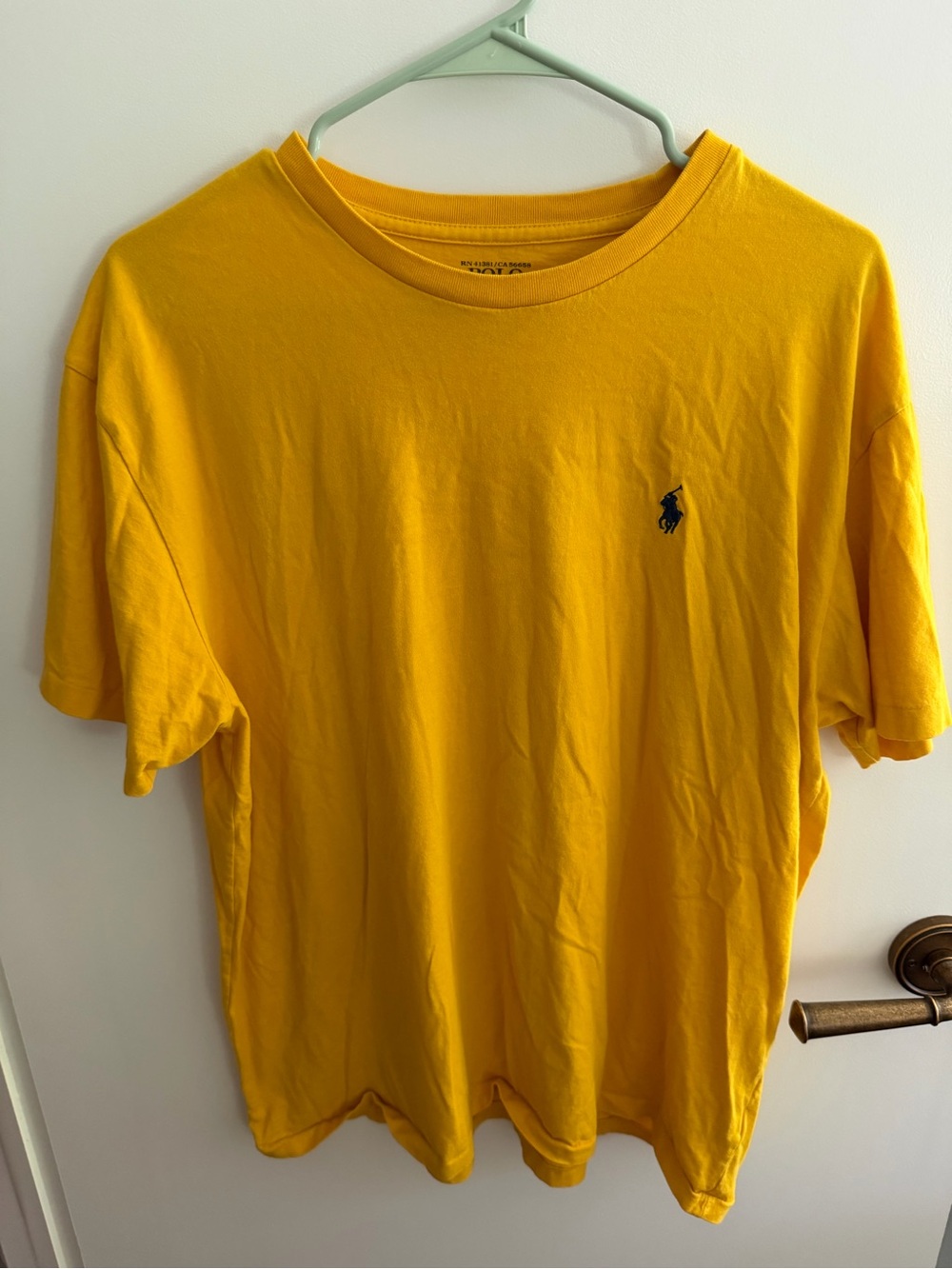 Polo by Ralph Lauren Yellow Short Sleeve Crew T‑Shirt with Navy Pony